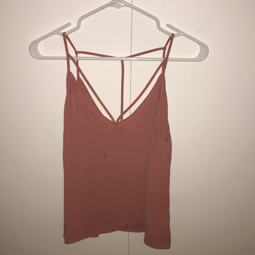 Pink strappy tank